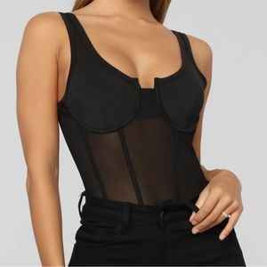Black mesh bodysuit